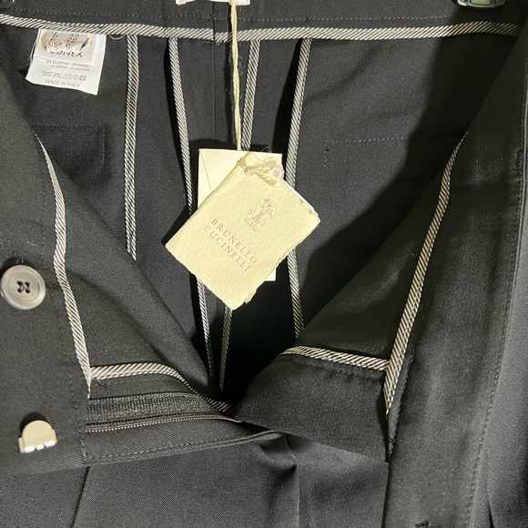 New Brunello Cucinelli NEW black Wool Straight Leg trousers - Picture 2 of 11